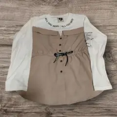 ベージュ シャツ風 Tシャツ