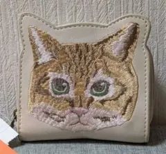 【未使用タグ付】FLAPPER フラッパー 猫 刺繍 二つ折り財布 キジトラのサムネイル