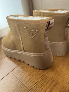 TOKYO SELECT厚底ベージュスエードショートブーツ　キャメル　41