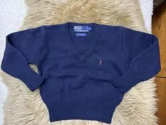 ポロラルフローレン　Vセーター 100サイズ　濃紺　毛100 お受験　通学　通園