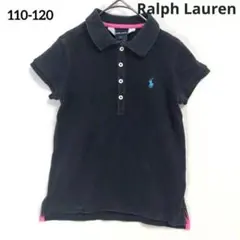 ラルフローレン　キッズ　ポロシャツ　5(110-120) 黒ブラック×ピンク