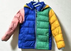 難あり　マルチカラーダウンコート フード付き