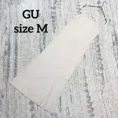 【GU】キャミワンピース マルチウェイ リブニット M ベージュ 347890のサムネイル