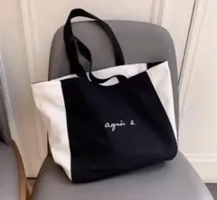 美品　アニエスベー　ブラック トートバッグ　A4可　レザー アニエスベー トートバッグ レザー A4可 ブラック