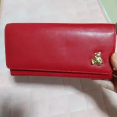 PAUL＆JOE ポール＆ジョー くま 長財布 赤 財布 本革 牛革のサムネイル