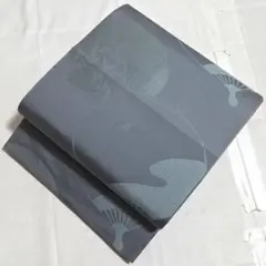 C◇着物くつろぎ 夏物 露草模様 金銀糸 青 太鼓 正絹 薄物 絽 紗 袋帯