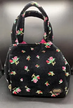 【美品】FEILER コーデュロイ花柄ハンドバッグ②