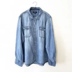 リヨセル100%✨BUFFALO デニム風シャツ XXL オーバーサイズ ゆるり