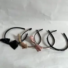 カチューシャ 4点セット リボン キラキラ ヘアアクセサリー まとめ売り