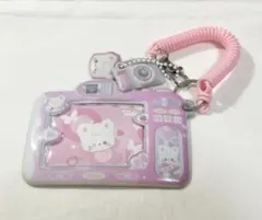 トレカケース カードケース いぬ わんこ カメラ型 キーホルダー ピンク 桃色