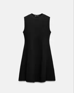 ZARA ザラ　ワンピース　ニットワンピース　膝丈　レディース　ブラック　M