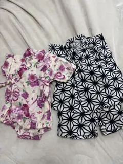 ベビー甚平セット 花柄・幾何学模様 95cm・70cm