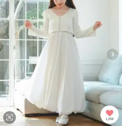 新品　powwa moreポワモア カーディガン付き2wayバルーンワンピース