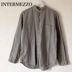 INTERMEZZO ストライプ バンドカラーシャツ