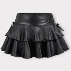 SHEIN 10Y カジュアル ストリートスタイル PU ウエスト ミニスカート