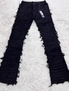 グアピ ブラック スキニーデニム ダメージ加工 - メルカリ