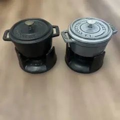 staubフォンデュセット　黒　グレー　2個セットのサムネイル