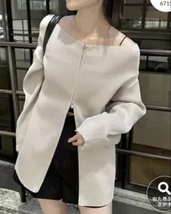 mystic ミスティック ワイドネックZIPカーディガン