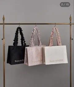 Maison de FLEUR レースフリルハンドルスクエアトートMバッグ