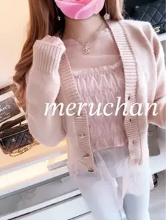 【美品】コーデ売り♡ビジューボタンカーディガン＆レイヤード ラメシアートップス