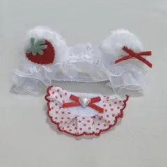 ぬい服 ぬい用 ヘッドドレス スタイ ちびぐるみ いちご 猫耳