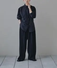 TODAYFULアシンメトリーポケットシャツ　ブラック　ゆったり 長袖のサムネイル