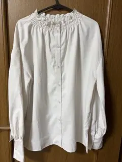 BEAMS HEART ホワイト長袖シャツ　前後2way