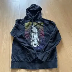 聖母像プリント 黒パーカー　Hurley