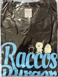 Raccosバーガー Tシャツ ブラック XLサイズ