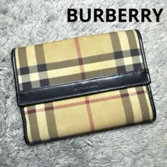 BURBERRY バーバリー 二つ折り財布 ノバチェック レザー ユニセックス