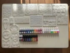 レジン用シリコンモールドと素材セット 宝石の雫 ラメ グリッター