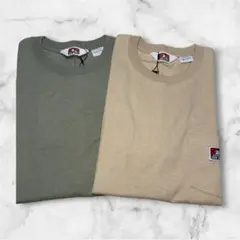 BEN DAVIS ポケットTシャツ タグ付き ベージュ カーキLサイズ 2枚のサムネイル