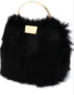 エポカ　EPOCA フォックスファーバケットバック　ネイビー　美品