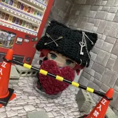 ブラック鍵チャーム【匿名配送】にじぱぺっと　にじぱぺ　ぱぺ服　帽子　10cmぬい