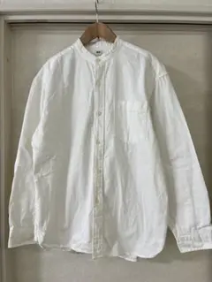 【Mサイズ】ユニクロ　デニムオーバーサイズスタンドカラーシャツ　長袖　ホワイト