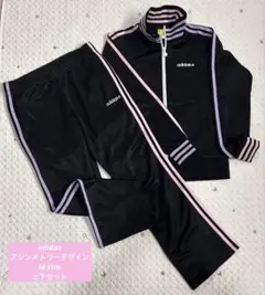 adidas アシンメトリー　ジャージ　セット　レディース　パープルピンク　M