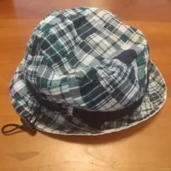 ミキハウス MIKI HOUSE ベビー帽子 リバーシブル 緑チェック☆