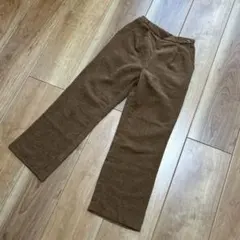 SHEIN ブラウン コーデュロイ ストレートパンツ