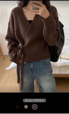 コーヒーブラウン ニット　カーディガン