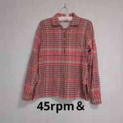 45rpm＆チェック柄 長袖シャツ