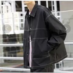 LAKOLE ラコレ ステッチラインジャケット ブラック カバーオール デニム