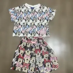 Disney ミニーマウス 総柄 トップス 90 パンツ 100 2点セットのサムネイル