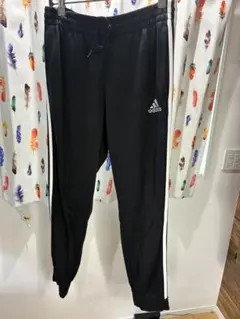 adidas ブラック ジャージ サイドストライプ