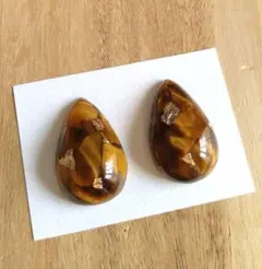 no.6351 ハンドメイド レジン ピアス イヤリング タイガーアイ