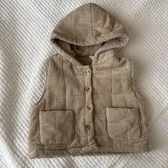 ベビー コーデュロイベスト ベージュ 80 ADBABY