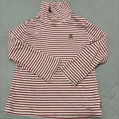 NIKI HOUSE 赤白ストライプ タートルネック 100