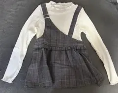 グレンチェック ドッキングトップス チュニック 130cm