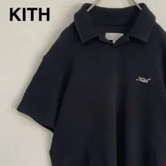 美品 KITH キス ブラック ポロシャツ ワンポイント刺繍ロゴのサムネイル
