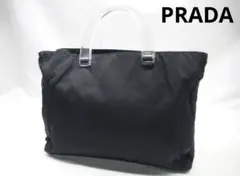 【美品】PRADA プラダ ナイロン トートバッグ ブラック クリアハンドル
