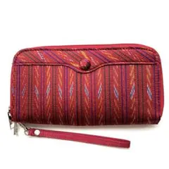 ストライプ模様 長財布 赤系